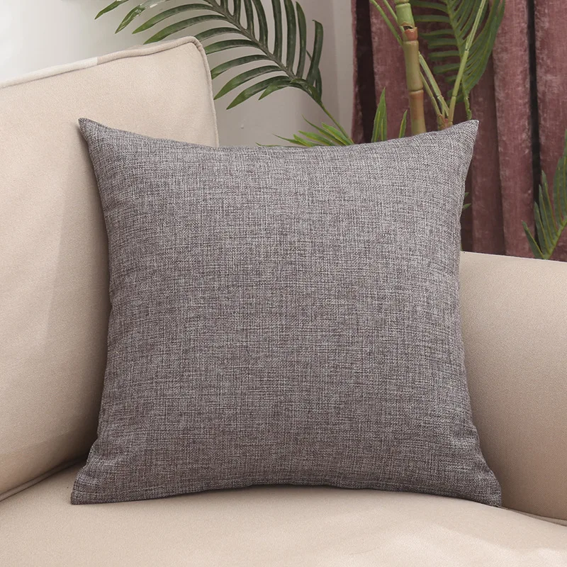 Wholesale Modern Plain Polyester Linen Sofa Couch Home Decor Big Cushion Cover Pillowcase Pillow Case