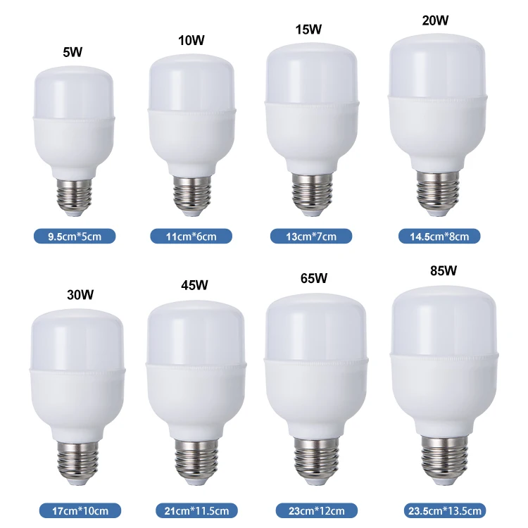 SKD Assembly High Lumen IC Driver 5W 10W 15W 20W 30W 45W 65W 85W E27 B22  LED High Power T Bulb Lighting