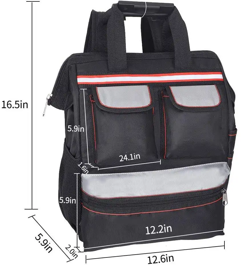 Custom Heavy Duty Tool Organizer Backpack Bag Special Purpose Tool Kit Carrier Storage with Premium Comfort and Durability
