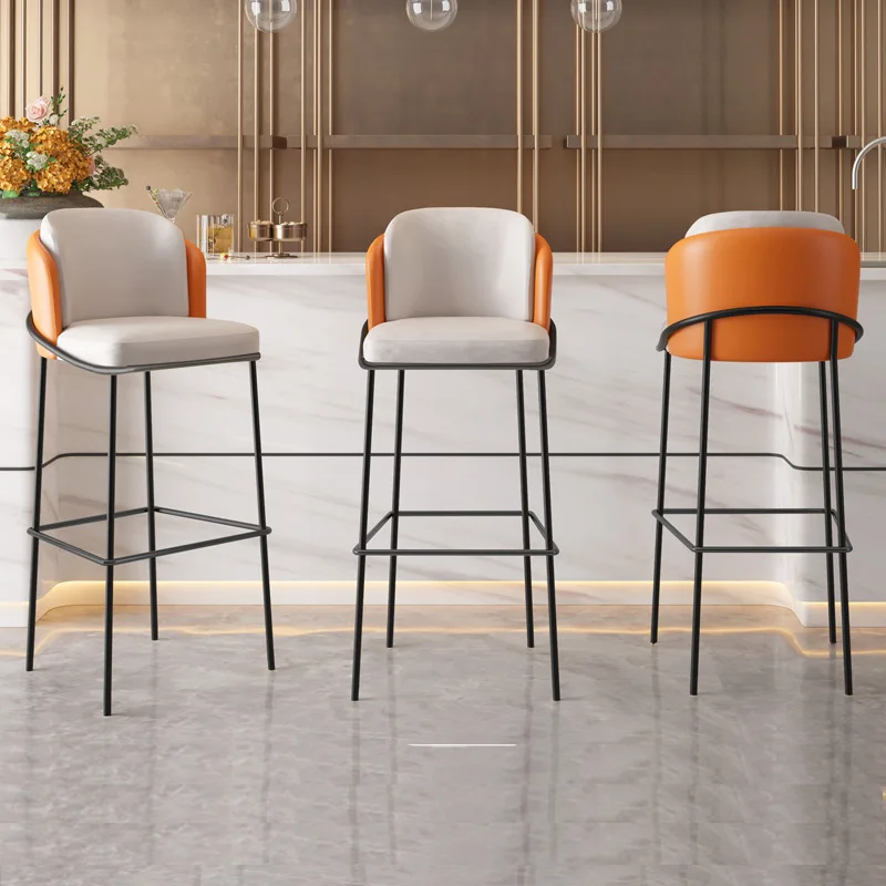 Современный стул king металлический итальянский кожаный барный из нержавеющей стали зеленого цвета и высокий для барной мебели