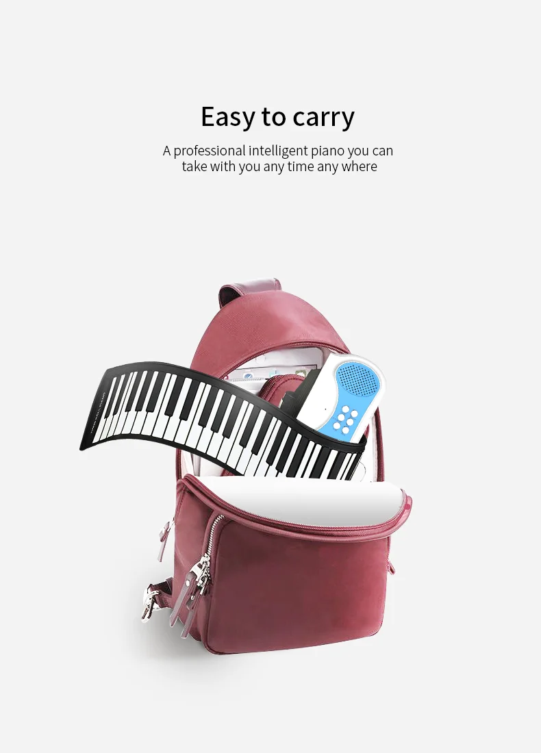 Wholesale 49 Keys Digital Piano Silicone Hand Roll Piano Mini Foldable Roll Up Piano Keyboard