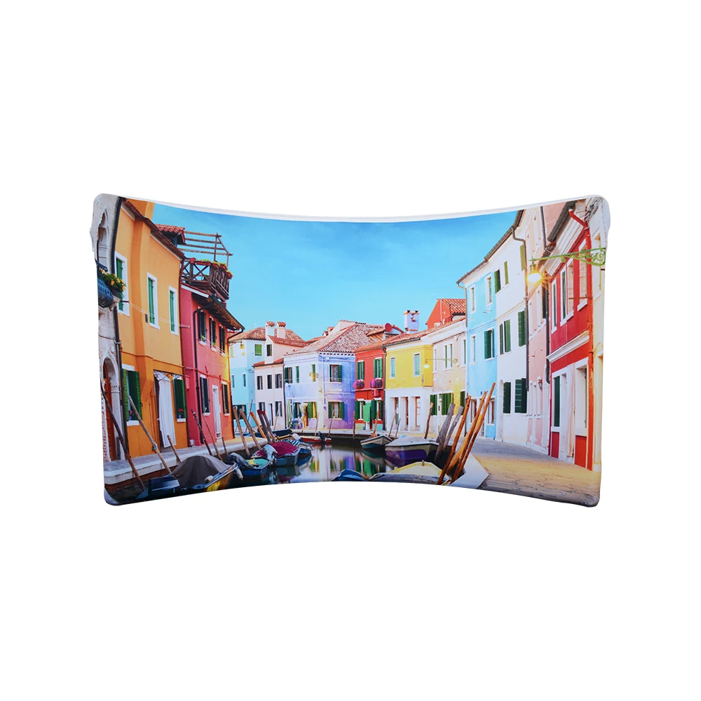 2022 Hot Sale Easy Set up Curved Tension Fabric Backdrop Stand with Stable Aluminum  Frame Structure  for Advertising Event