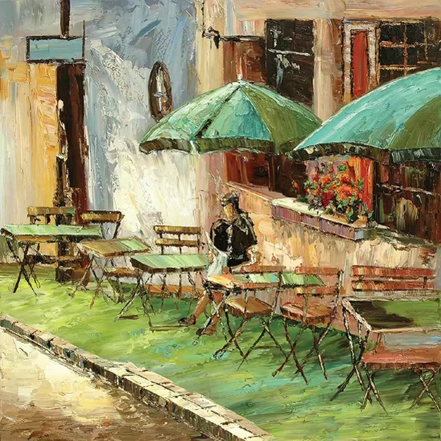 Modern Home Decoration Wall art Handpainted abstract textured painting street building canvas oil  factory custom