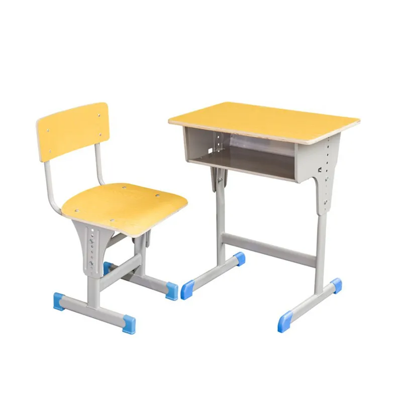 Height adjustable plastic seat school desk and chair set student furniture
