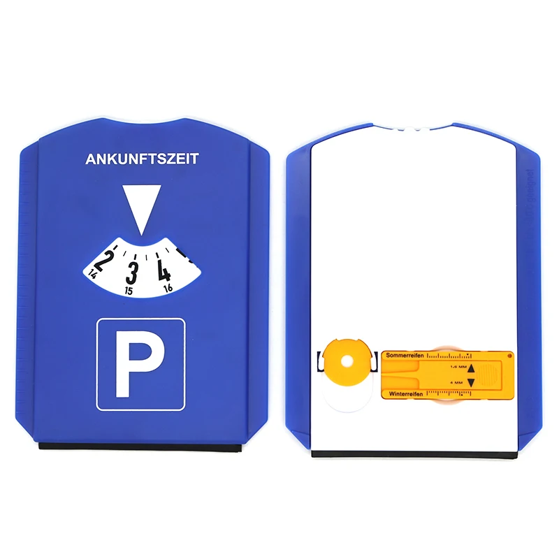 Многофункциональный пластиковый парковочный диск с измерителем глубины протектора шины, Европейский автомобильный скребок для льда, парковочный диск