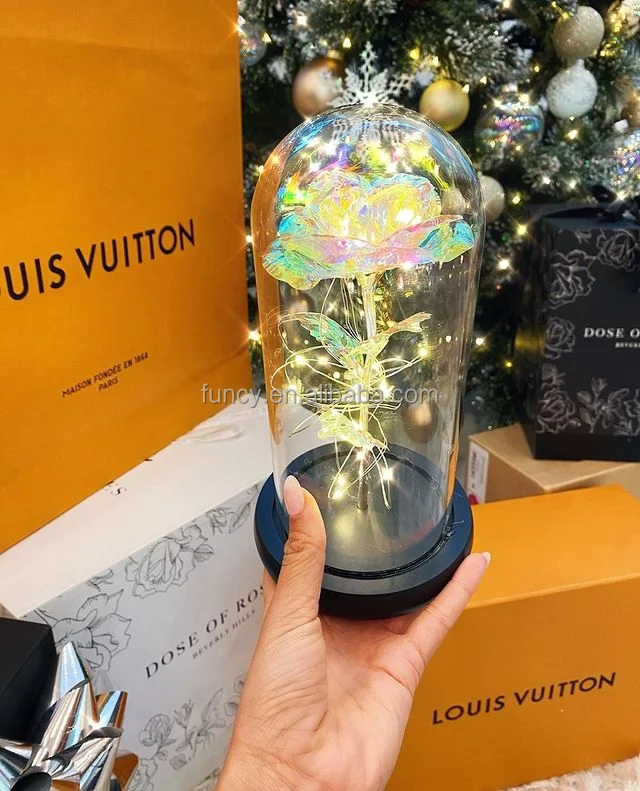 Wholesale Gift Box Customized Logo Eternal Artificial Roses Galaxies Light Up Led Enchanted Galaxy Rose