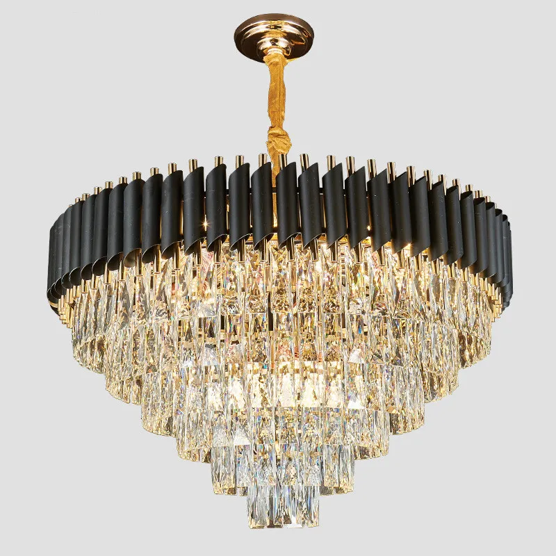 Contemporary cheap living room black crystal lights chandelier