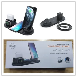 New Arrival 2021 Custom Wireless Charger 6 in 1 Magnetic Phone Charger 10w Qi Fast Stand for Iphone