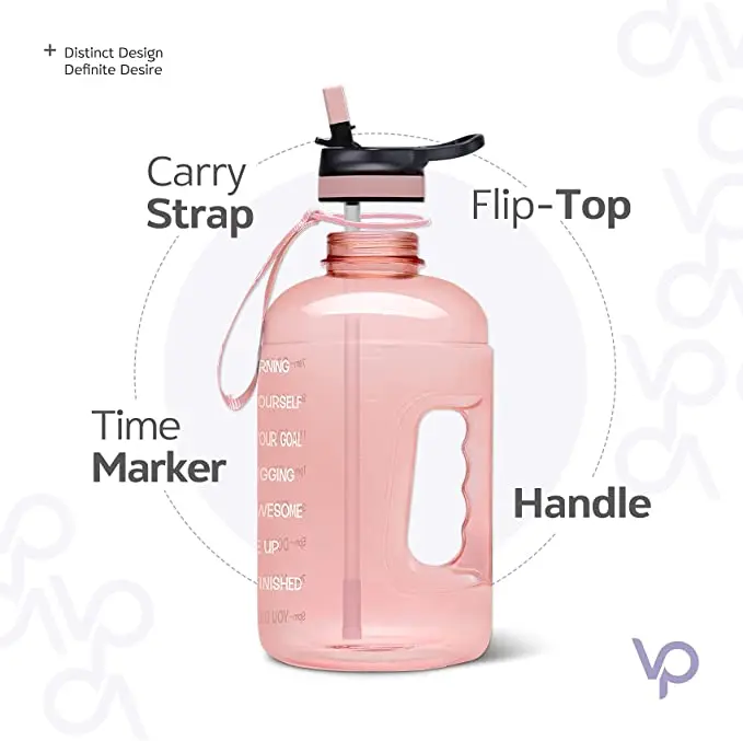 1 gallon fitness water jug gallon 64oz 2l 2 liter 2.2l Motivational Sport Plastic Custom Gym Gallon Water Bottle