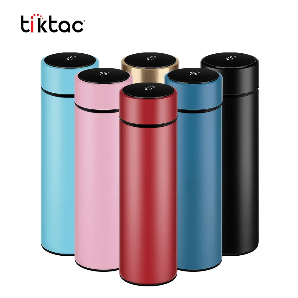 Cheap sell matte black smart reminder double wall stainless steel insulated travel water bottle