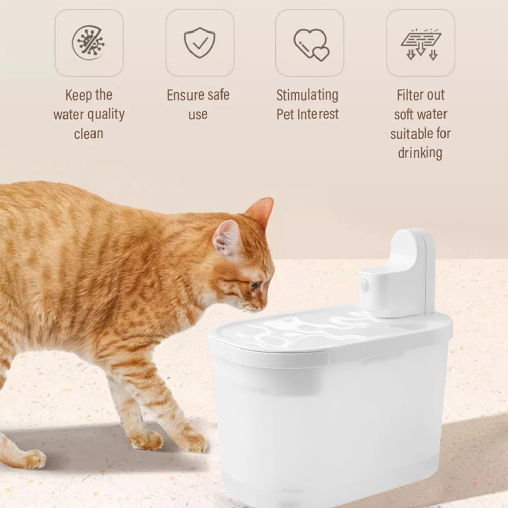 Wireless Cat Water Fountain Electric Pet Fountain Anti-dry Burning 2.5L Automatic Pet Water Dispenser Filter Fountain