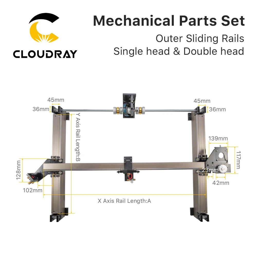 Cloudray Good Selling Promotion Co2 External Sliding Guides For Co2 Laser Machine
