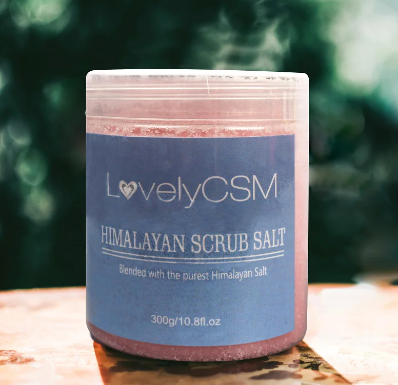 Wholesale activated exfoliating himalayan salt scrub whitening body scrub sets organic pink litchi himalayan salt body scrub