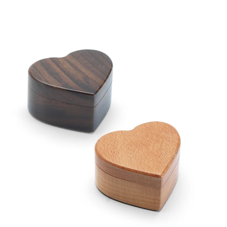 Wholesale Cheap Wooden heart-shaped ring box jewelry box