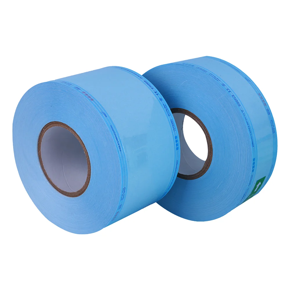 Dental Sterilization reel EO Steam Autoclavable Pouch Bag Gusseted Sterilization Pouch Roll Pouch