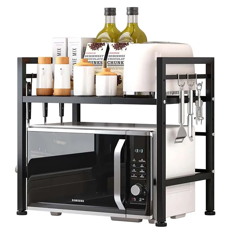 FREE SAMPLE Microwave Oven Rack Expandable Microwave Shelf for Kitchen Counter 2 Tiers Standing Countertop Shelf