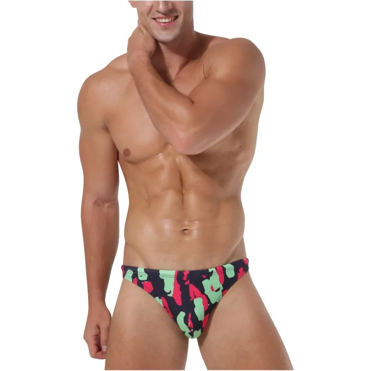 Factory Custom made print swim thongs polyester beachwear men swim brief