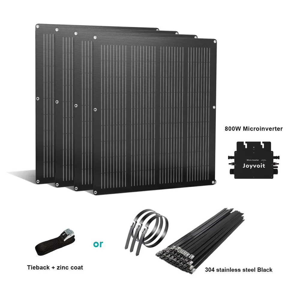 Brackets mounted 200W Monocrystalline Panels 40cells Lightweight Semi Flexible Solar Panel with Microinverter for Balcony System