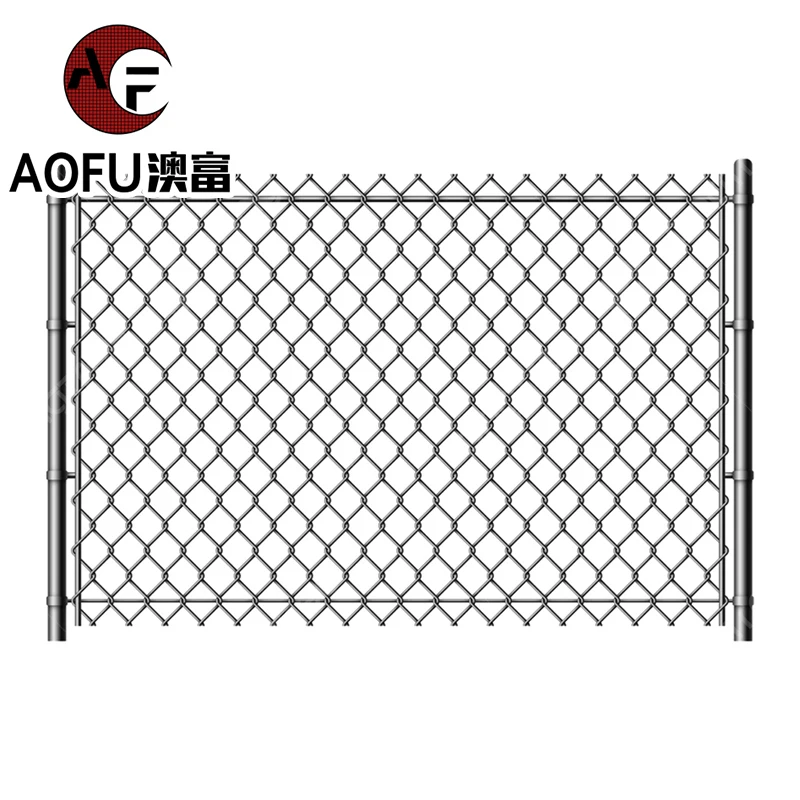 8 ft Black Zinc Coated PVC Coated Chain Link Mesh Fence 3mm Steel Construction fence