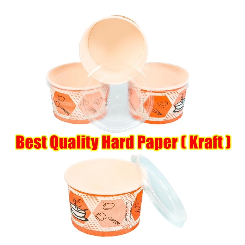 Disposable Soup Container Cup Bowl with Lid Paper Takeaway Soup 16 oz / 450 ml Paper Cups in Turkey