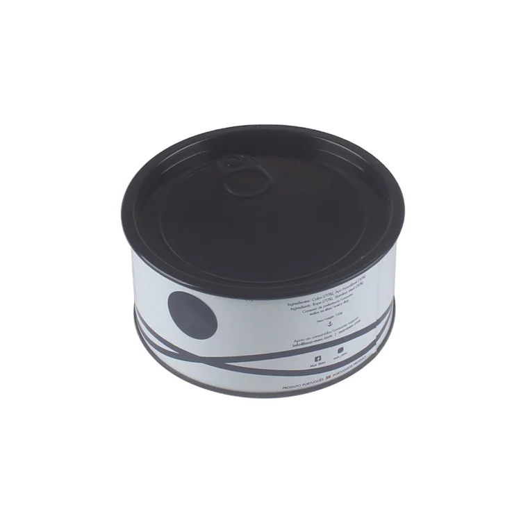 custom design round tin box with pull-tab ring lid