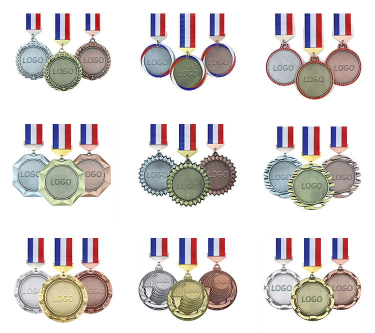 Engraving Ribbons Graduation Wooden Custom School Kids Football And Trophies Swimming Medals Sports Metal Blank Medal