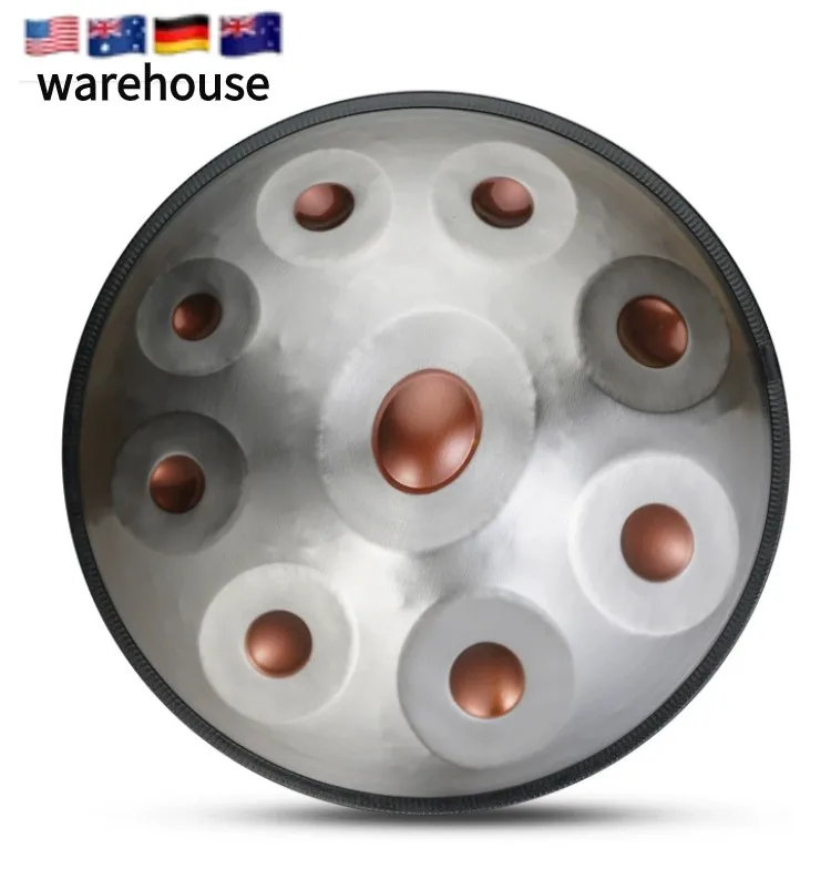 22 inch 9 notes Steel Hand pan Golden Eyes Handmade Nitriding Treatment Hand Drum for Beginners Customized