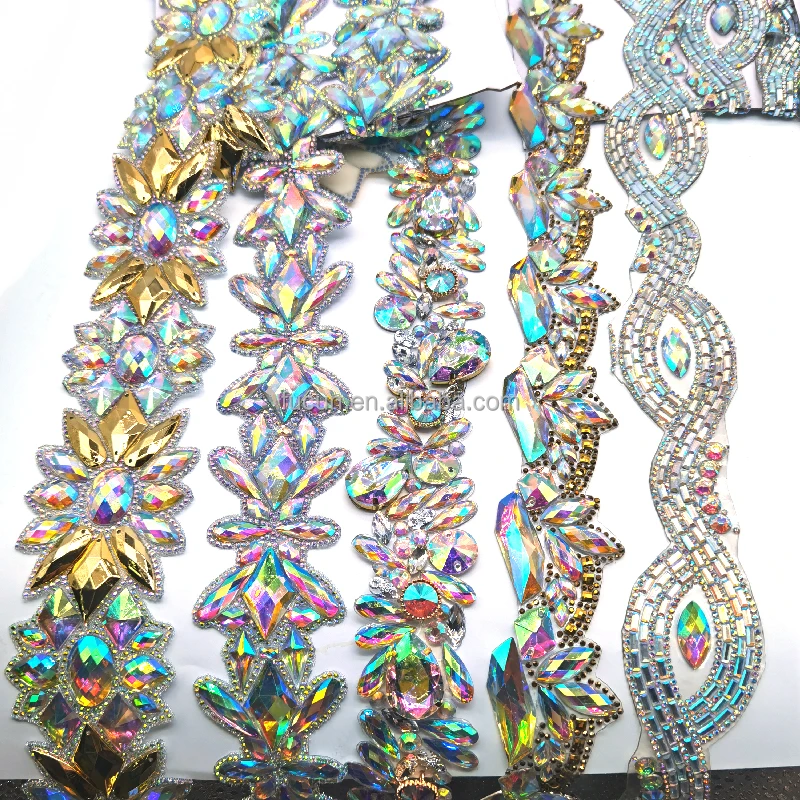 Customize Designs Different Types Diamond Trimming Rhinestones For Iron On Clothing Vincy Mas Carnival Accessories