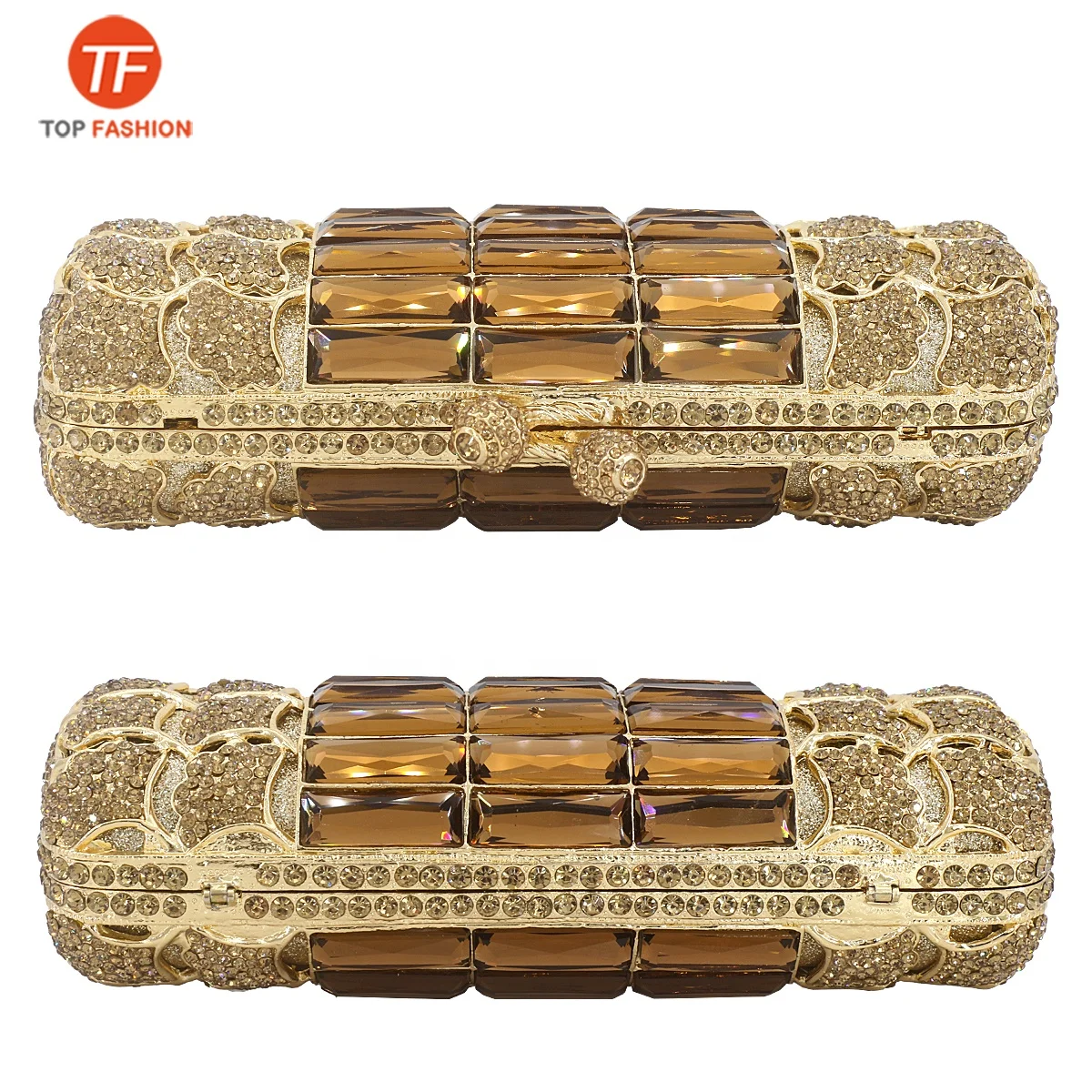 
Factory wholesales Glass Diamond Evening Bag Long Cylinder Clutch Handbag for Party 