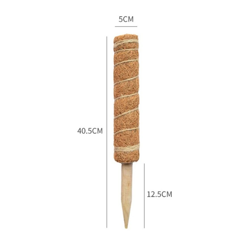 12/14/16 inches Coir Totem Pole, Coir Moss Stick Coir Moss Totem Coconut Sticks for Plant Support Extension