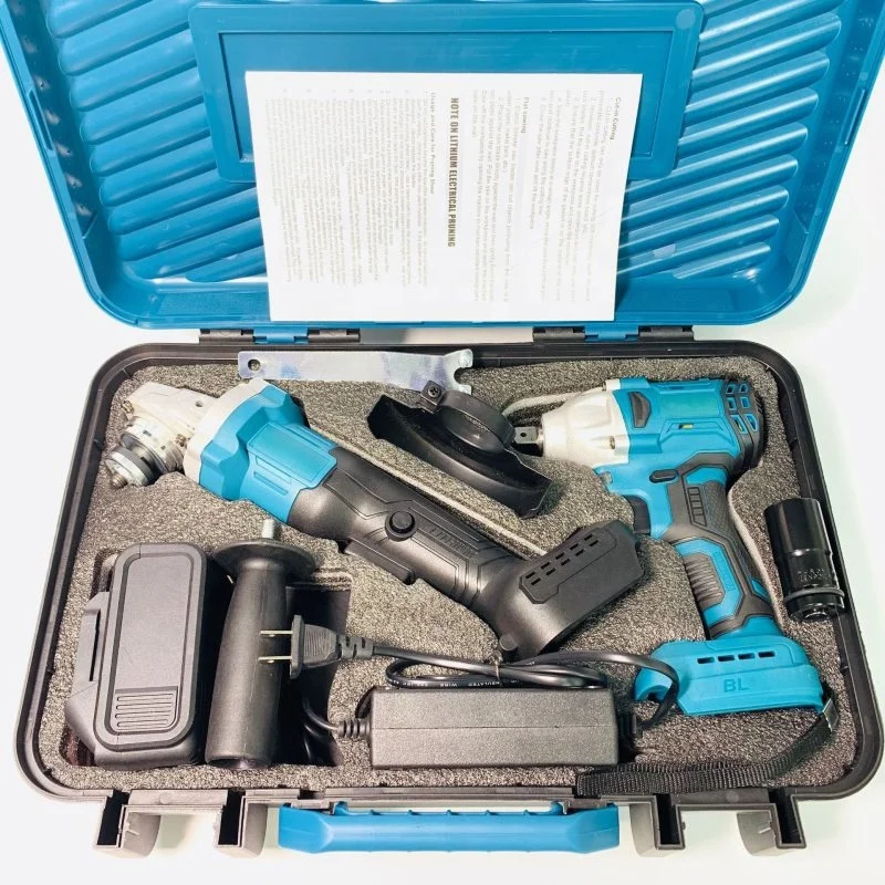 21v li-ion Power tools Combo Kits battery power cordless electric wrench and angle grinder cutting machine