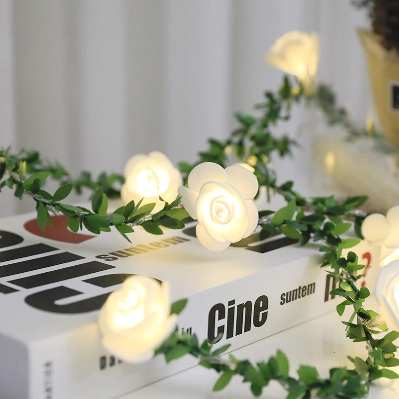 HIPIE LED Rose Flower String Lights 1.5M 3M 6M Garland Lamp IP44 Outdoor Christmas Decoration Wedding Garden Red Pink Emittance