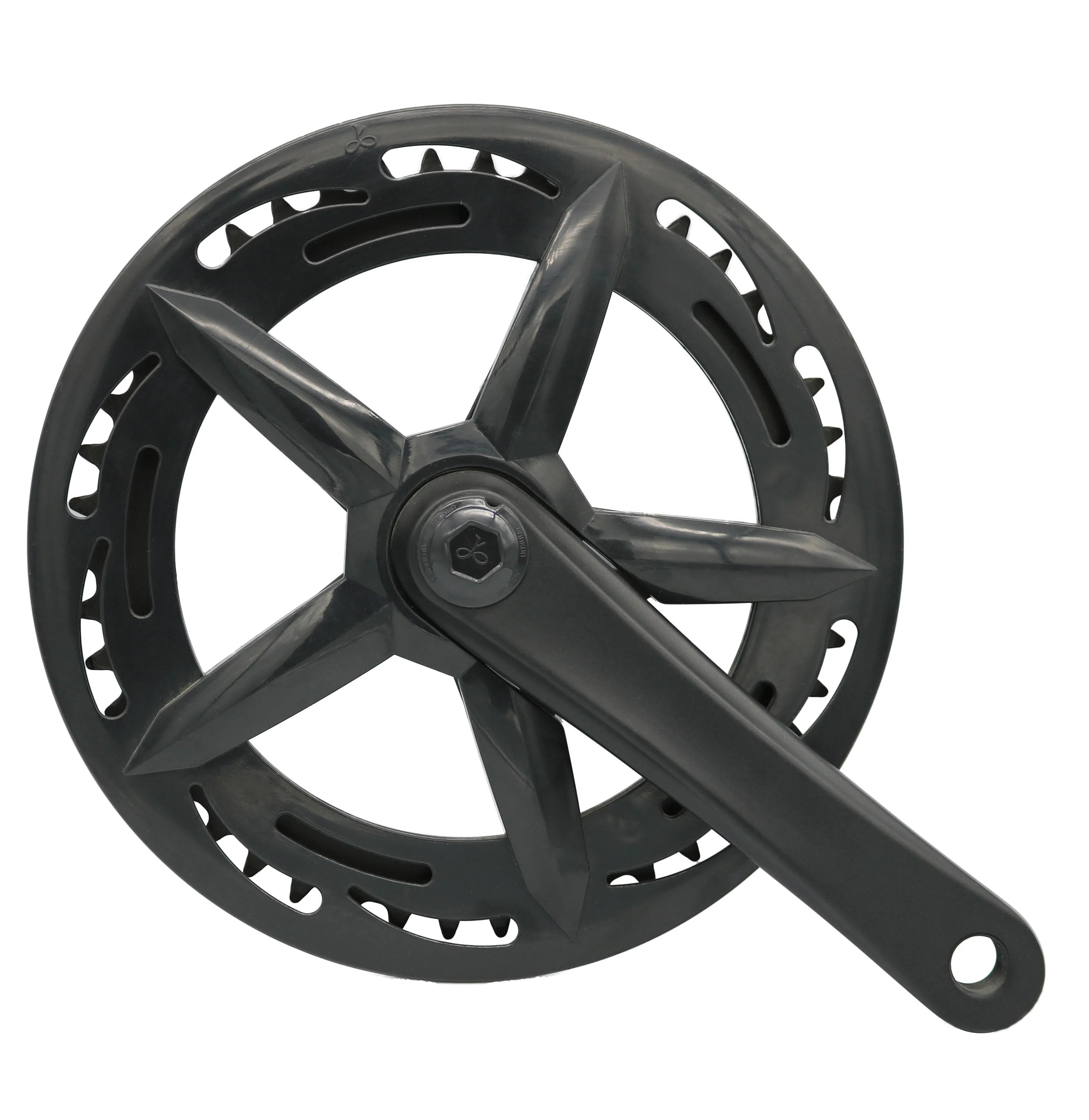 leisure time city bike chainwheel and crankset with double plastic guard of good service