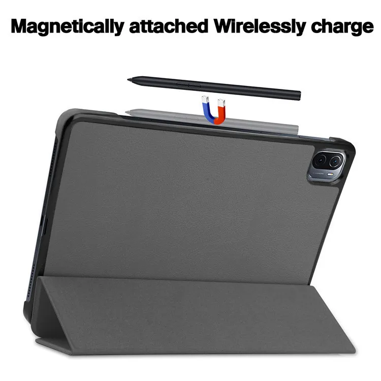 Factory wholesale luxury leather Magnetic PC tablet smart back cover case for xiaomi mi pad 5 pro case 2021