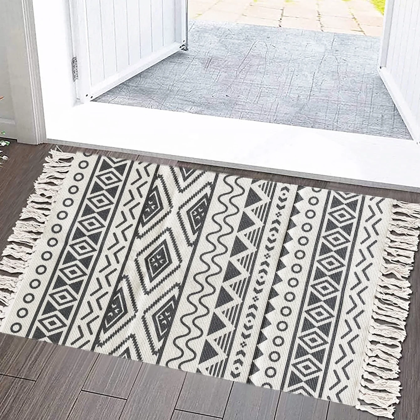 Customized BOHO Print floor Carpet rugs welcome Doormats Front Door Mat woven Non Slip doorMat Resist Dirt Entrance outdoor
