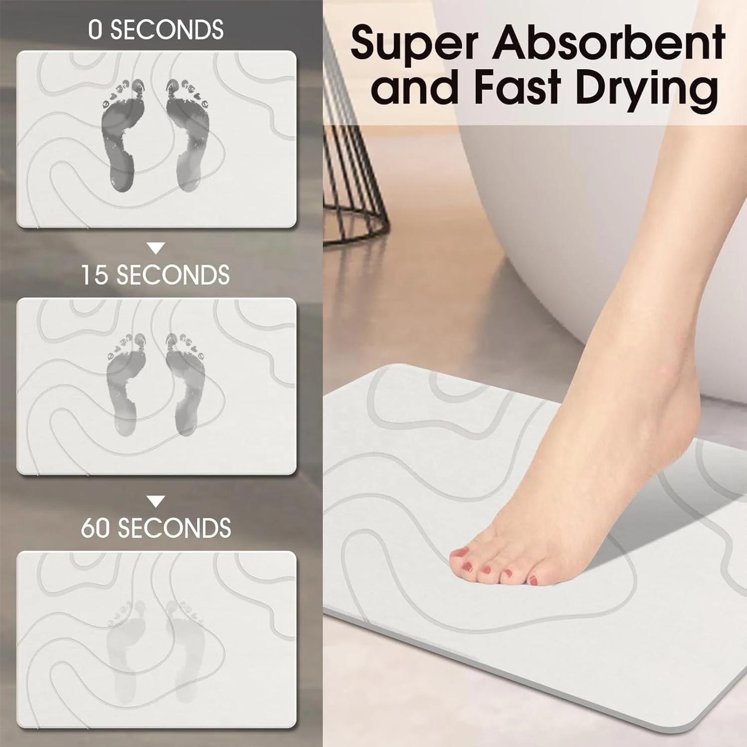 Customized Design Carving soaks up water Anti-skid Diatom Mud Stone Mats diatomite stone bath mat for Kitchen Counter