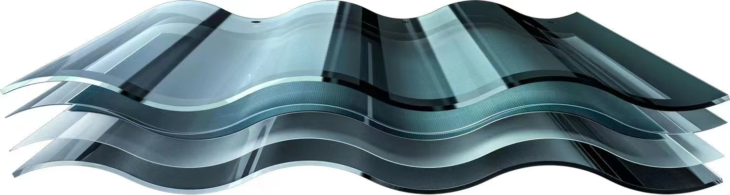 BIPV  Solar Shingles Hantile CIGS 28W 30W 32W thin film Solar Roof Tiles Curve Solar Roof Tile For Villas Solar Power System