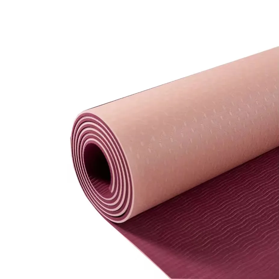 Tpe Yoga Matt De спортивный тренажерный зал Yogamatt Противоскользящий 6 мм Пользовательский логотип УФ печать экологически чистый двухслойный Коврик для йоги