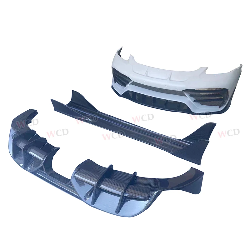 Carbon Fiber PD Style Front Bumper Rear Diffuser Vent Spoiler Side Skirt For Porsche 718 Cayman Boxster Body Kits