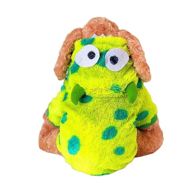 
Fancy cute green dot small dog designer cloths clothes pet winter warm pet hoodies 