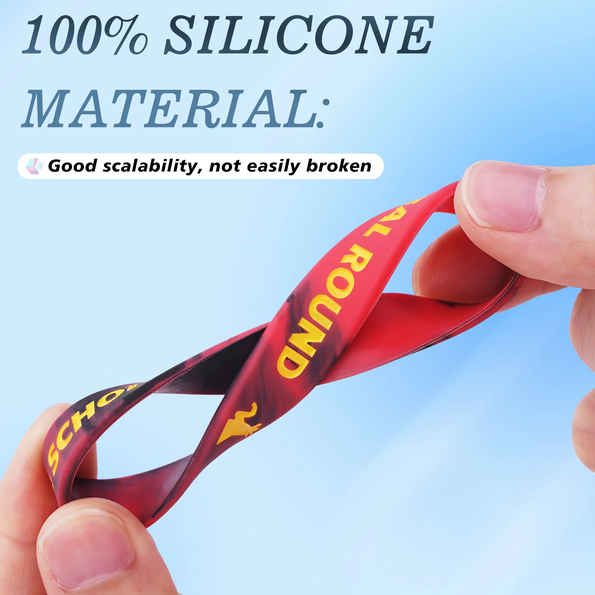 Customized Cross Border New Printed Logo Silicone Wristband Environmentally Friendly Inspirational Silicone Bracelet