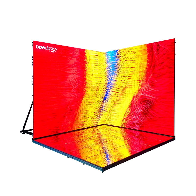 Right angle installation photography studio 7680hz p3.91 p2.5 p1.56 p4 rental indoor outdoor panel led video wall screen display