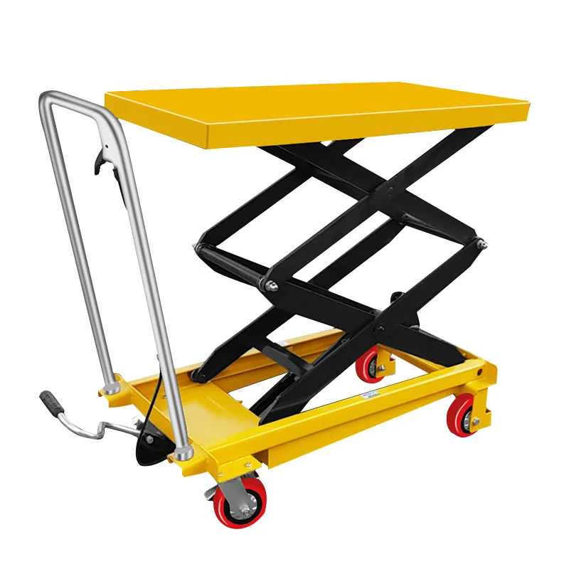 Best price 150kg Manual hydraulic cart scissor lift platform trolley