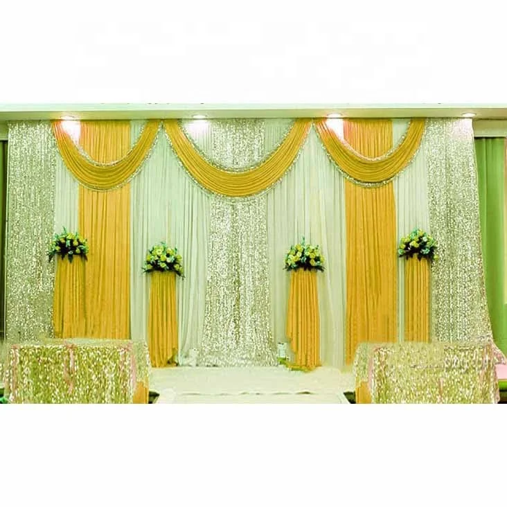 LZB027 Latest Design Hot Pink and White Pipe and Drape Wedding Backdrop for Sale