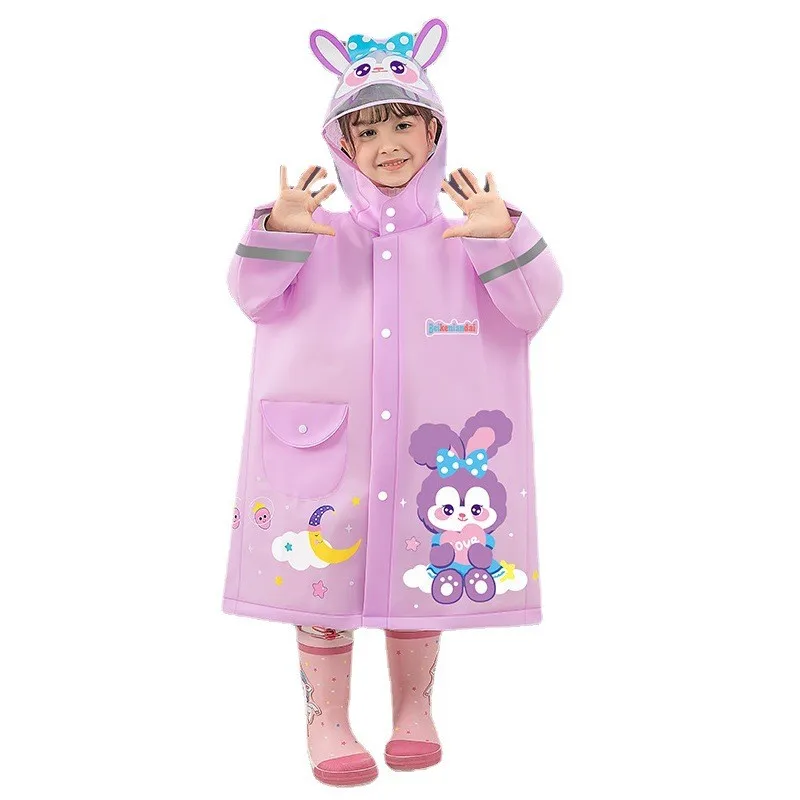 Raincoat for Children Cartoon Cute Rain Poncho with Hoods
