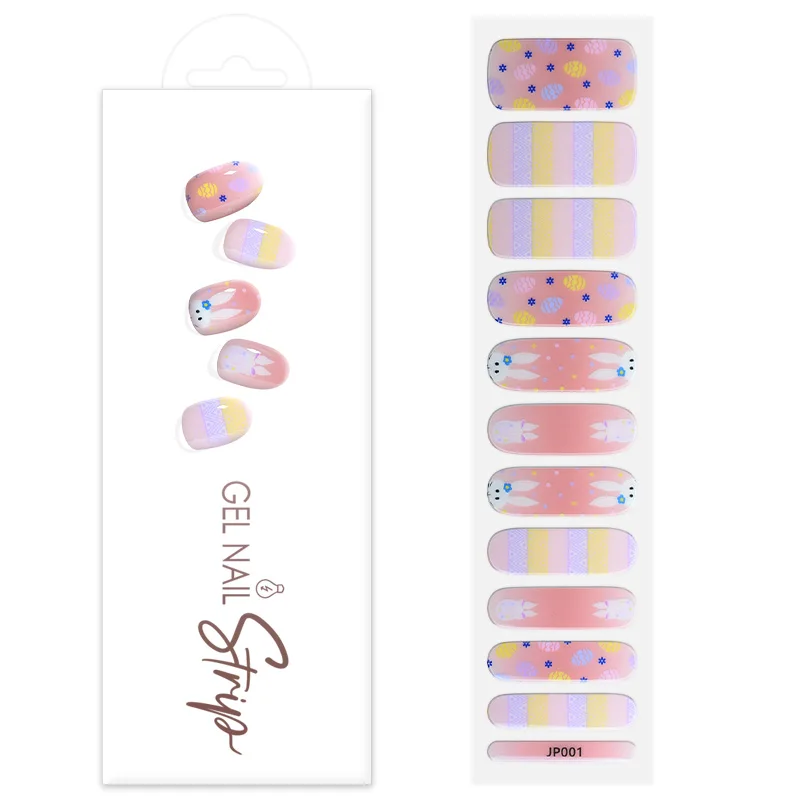 Hot Sale Gel Nail Decoration Waterproof Nail Wraps Non-toxic Semi-cured Nail Polish Sticker