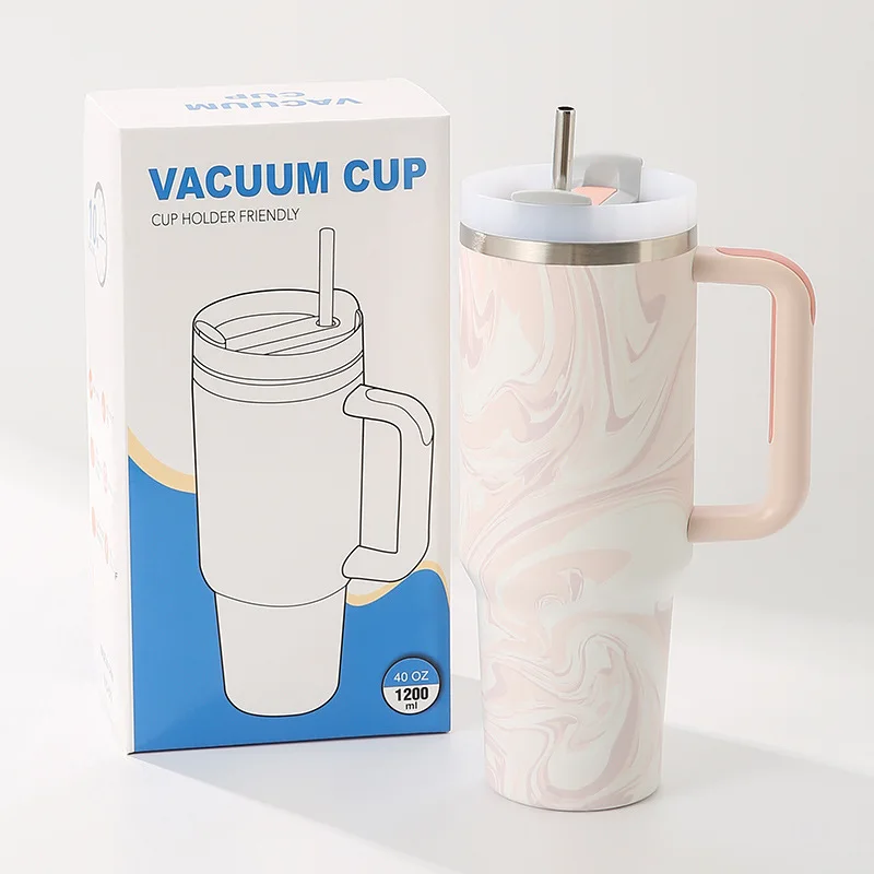 Hot Sale 40oz Insulated Stainless Steel Vacuum Tumbler Cup Travel Camping Double Wall Stainless Steel Tumbler With Handle