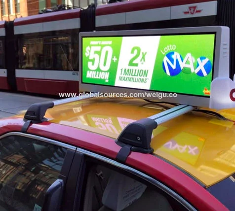 Outdoor advertising sign two double side 4g wifi p2.5 p3 p4 p5 led screen car roof taxi top led display