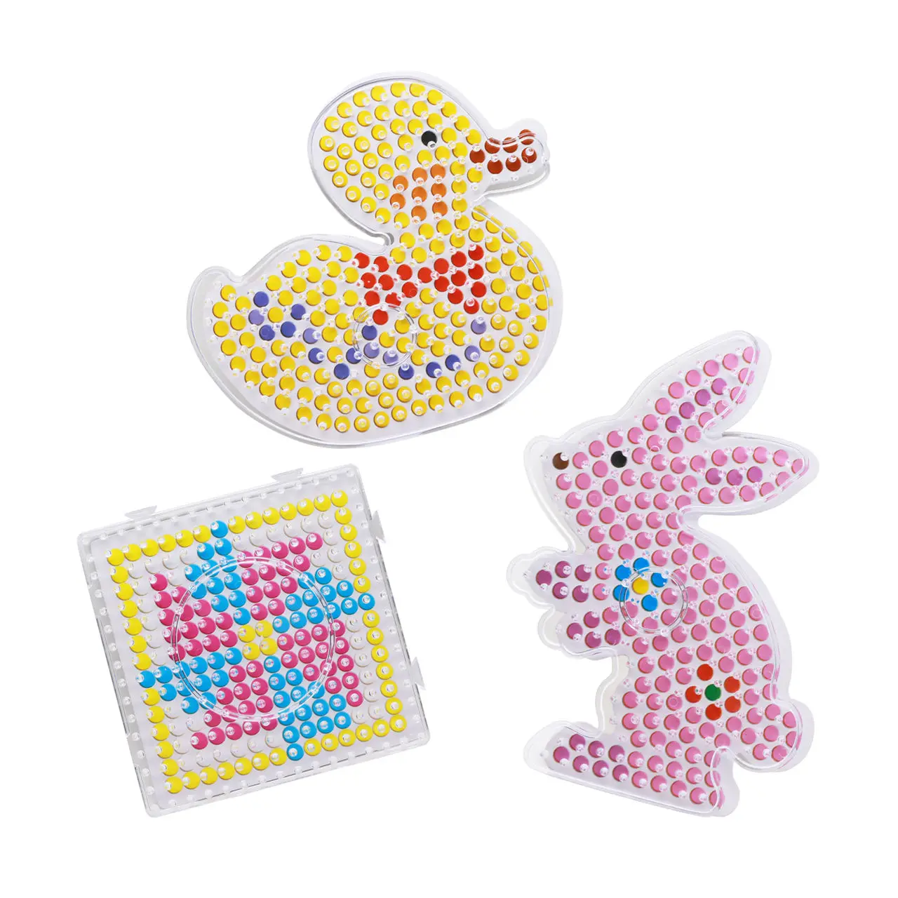 Wholesale 2.6mm Children Toys Puzzle Round Transparent Square Hexagonal Plastic Board Perler Hama Fuse Beads Pegboard for Kids