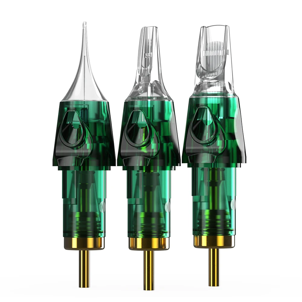 Hot Sale OEM/ODM Green Shell Multicolour Disposable Tattoo Cartridge Needles Tattoo Needle Cartridge